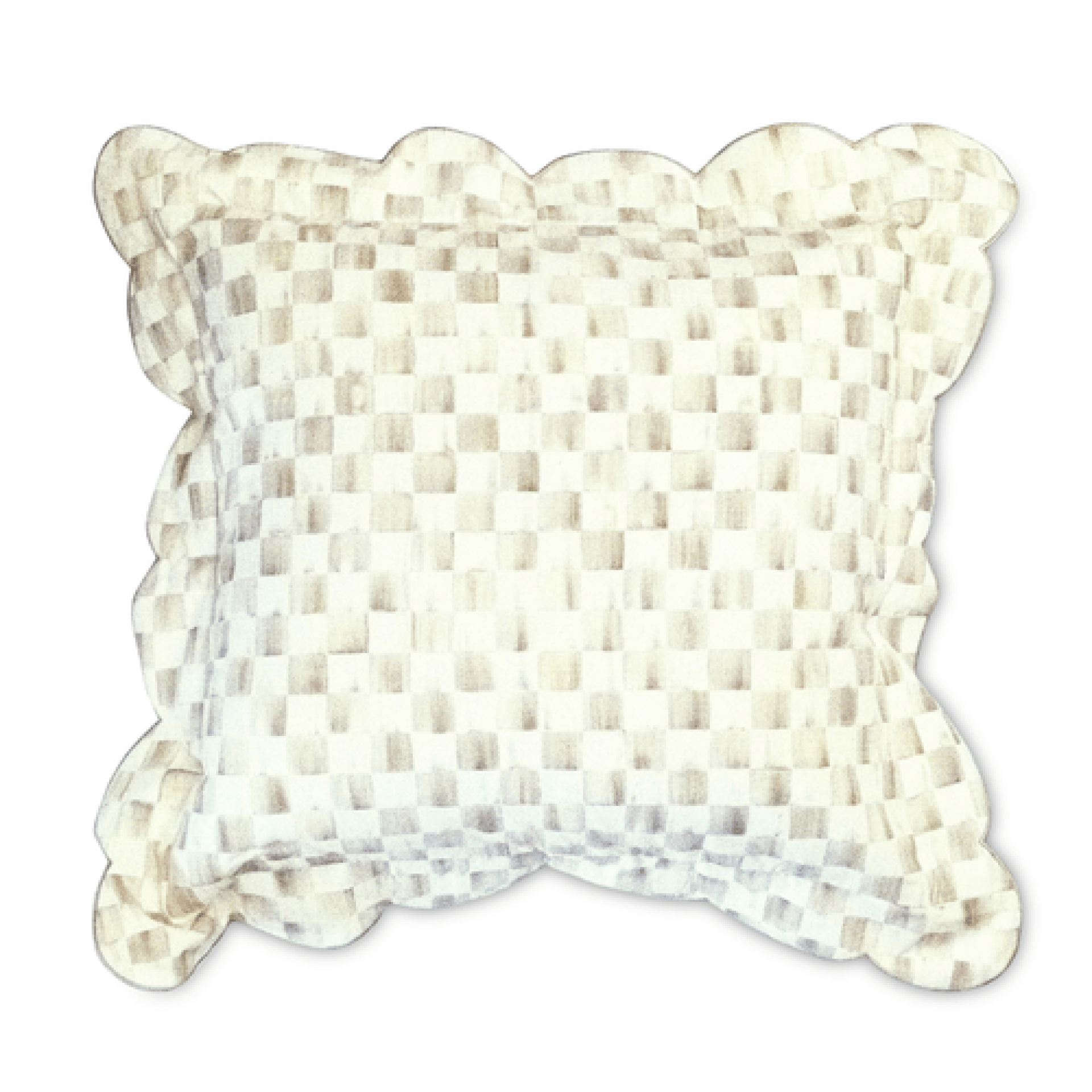 mocha check reversible scalloped throw pillow 39 mocha check reversible scalloped throw pillow 39