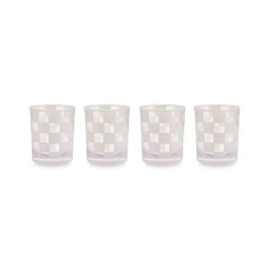 white check acrylic tumblers, set of 4 6 white check acrylic tumblers, set of 4 6