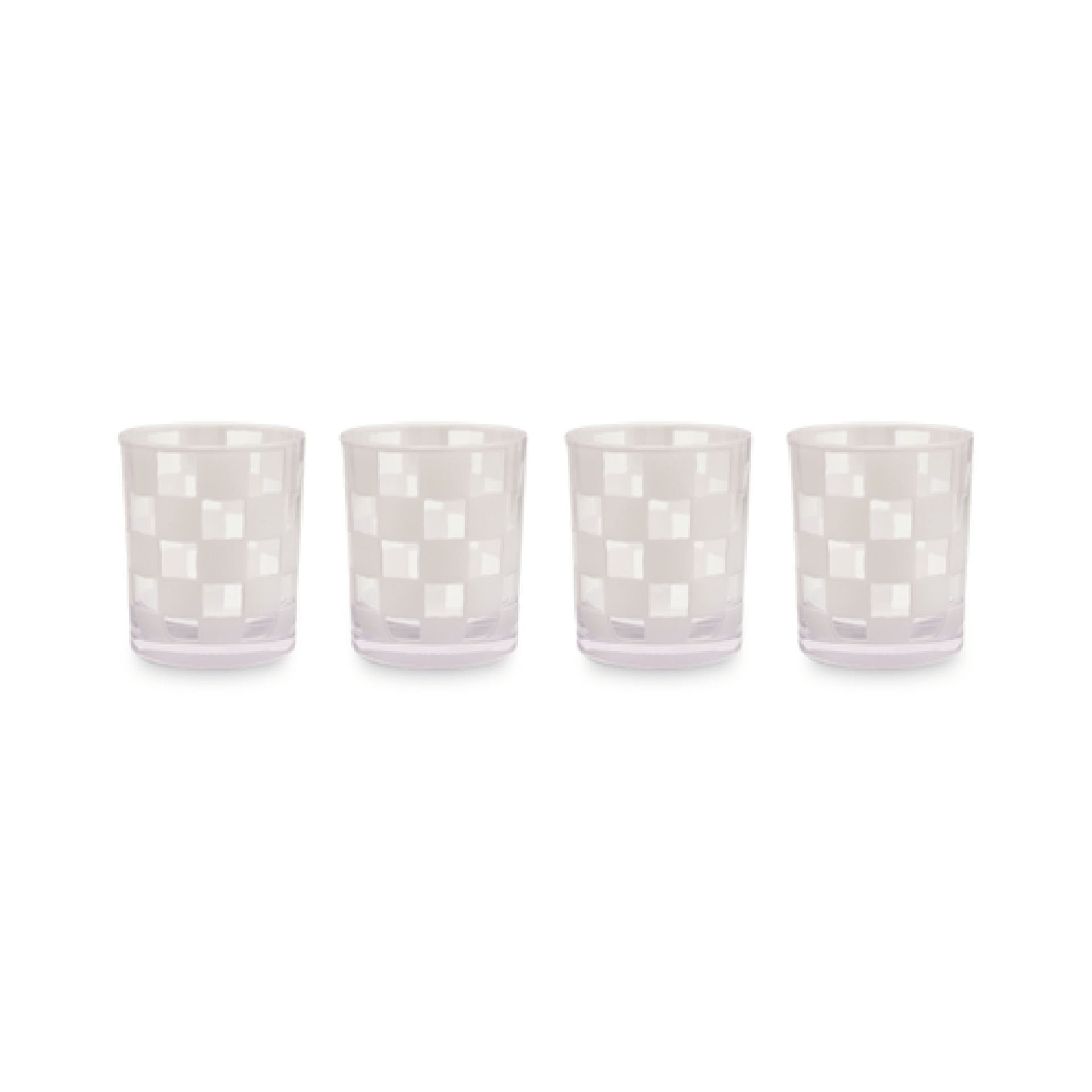 white check acrylic tumblers, set of 4 6 white check acrylic tumblers, set of 4 6