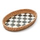 courtly check small enamel & rattan serving tray 248 courtly check small enamel & rattan serving tray 248