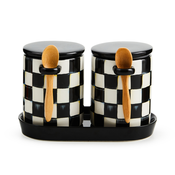 courtly check farmhouse canisters, set of 2 130 courtly check farmhouse canisters, set of 2 130