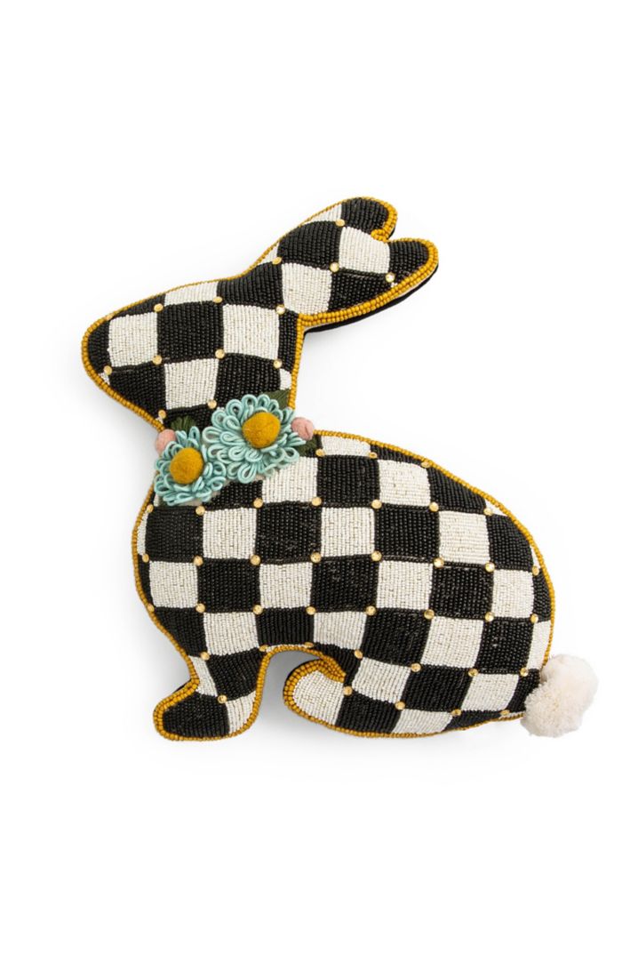 beaded bunny shaped throw pillow 18 beaded bunny shaped throw pillow 18