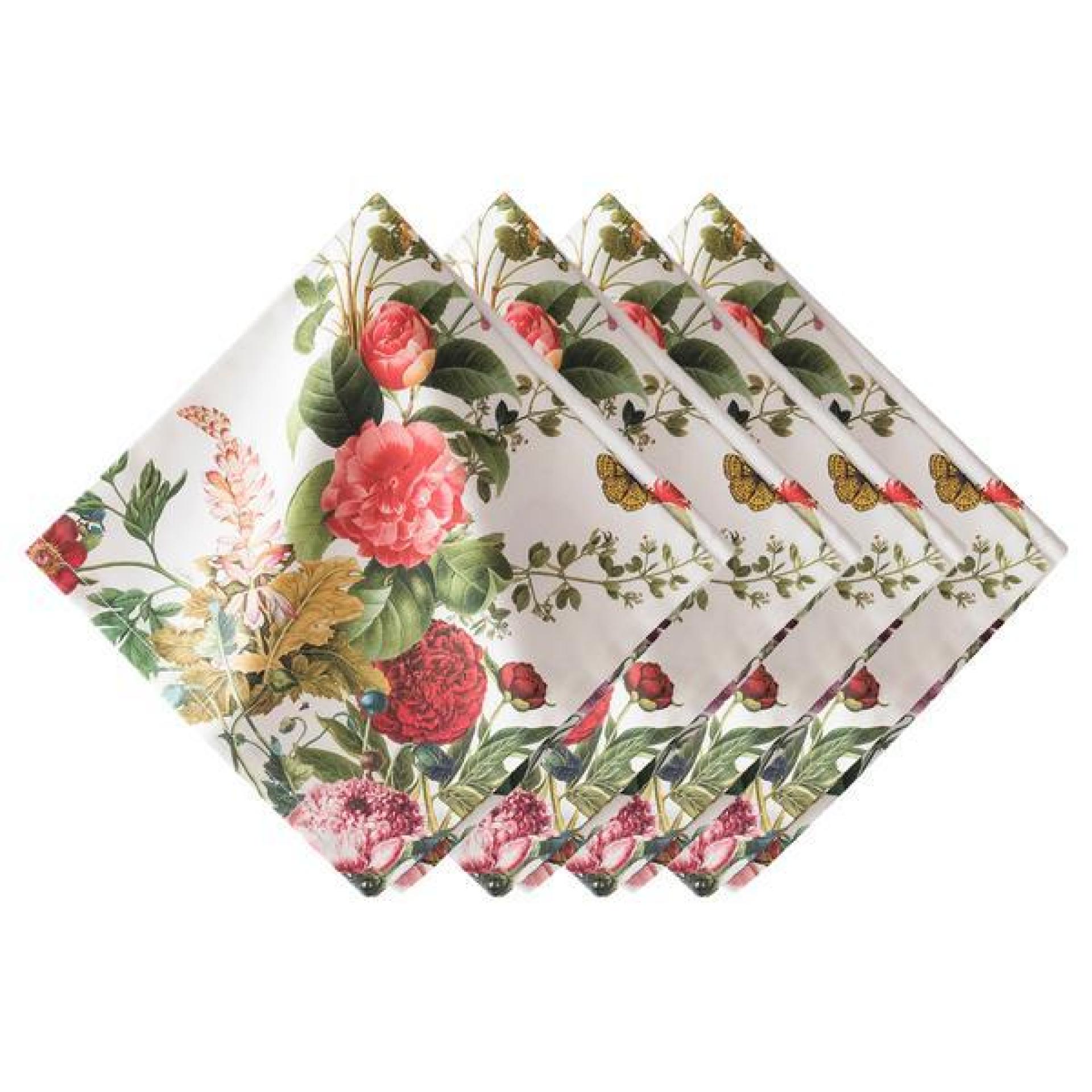 Field of Flowers Napkin Set/4 - White 28 Field of Flowers Napkin Set/4 - White 28