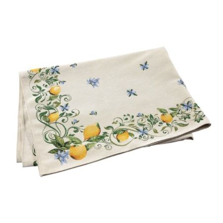 Tavola Lemons with White Flowers Tablecloth 20 Tavola Lemons with White Flowers Tablecloth 20