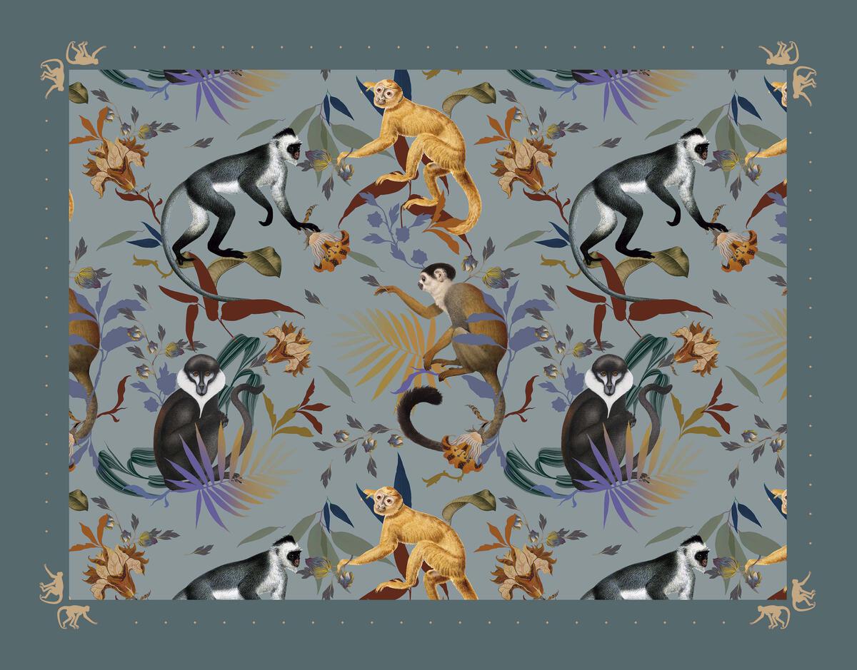 PLACEMAT BLUE MONKEYS 24 PLACEMAT BLUE MONKEYS 24