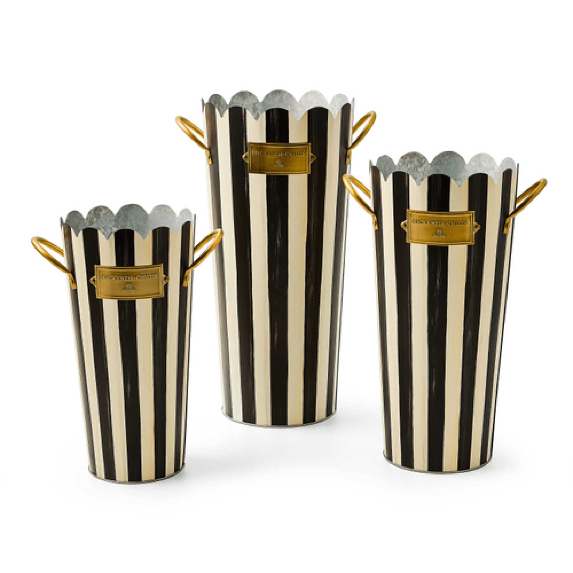 courtly stripe flower buckets, set of 3 31 courtly stripe flower buckets, set of 3 31
