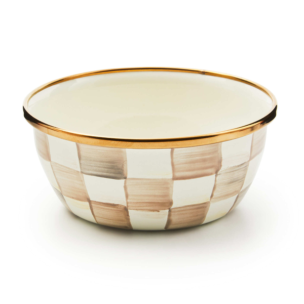 mocha check pinch bowl 53 mocha check pinch bowl 53