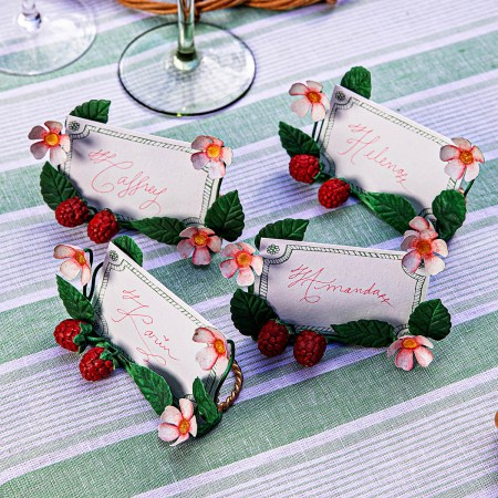 Meadow Walk Raspberries Place Card Holder Set/4 - Multi 44 Meadow Walk Raspberries Place Card Holder Set/4 - Multi 44