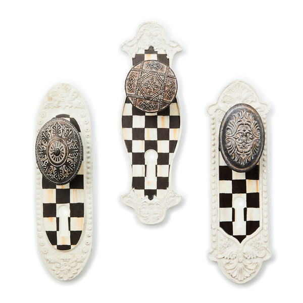 courtly door knob hooks, set of 3 76 courtly door knob hooks, set of 3 76