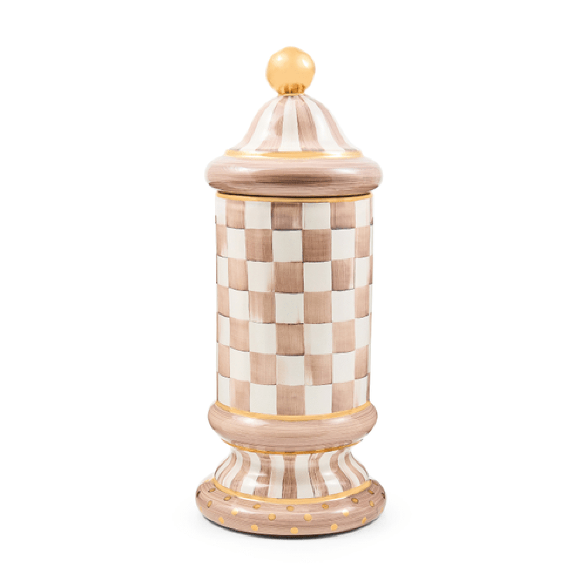 mocha check ceramic column canister 94 mocha check ceramic column canister 94