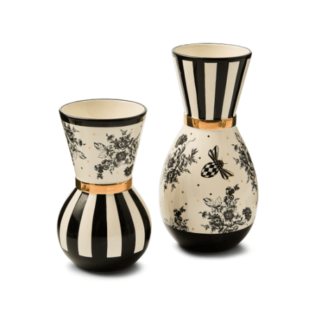 bee toile vases, set of 2 13 bee toile vases, set of 2 13