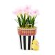 calico potted crocus with chick 21 calico potted crocus with chick 21