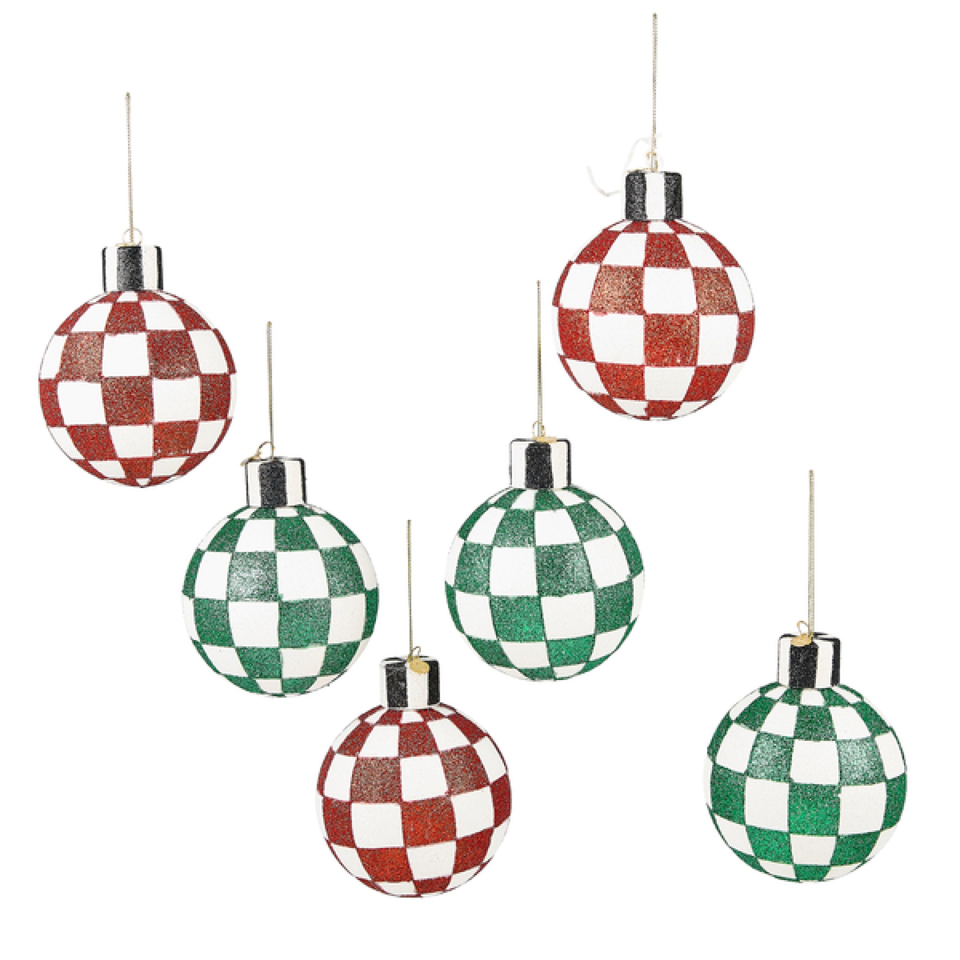 check it out glass ball ornaments, set of 6 137 check it out glass ball ornaments, set of 6 137