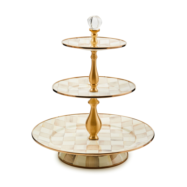 mocha check three tier sweet stand 77 mocha check three tier sweet stand 77