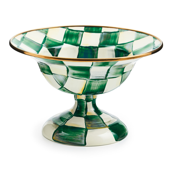 emerald check small compote 18 emerald check small compote 18