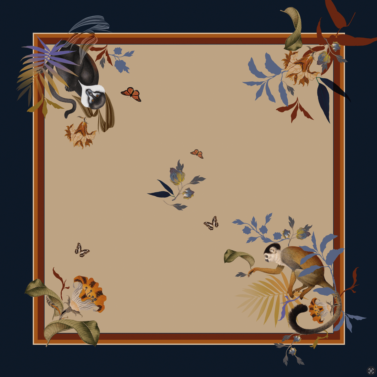 NAPKIN TAUPE MONKEYS 25 NAPKIN TAUPE MONKEYS 25