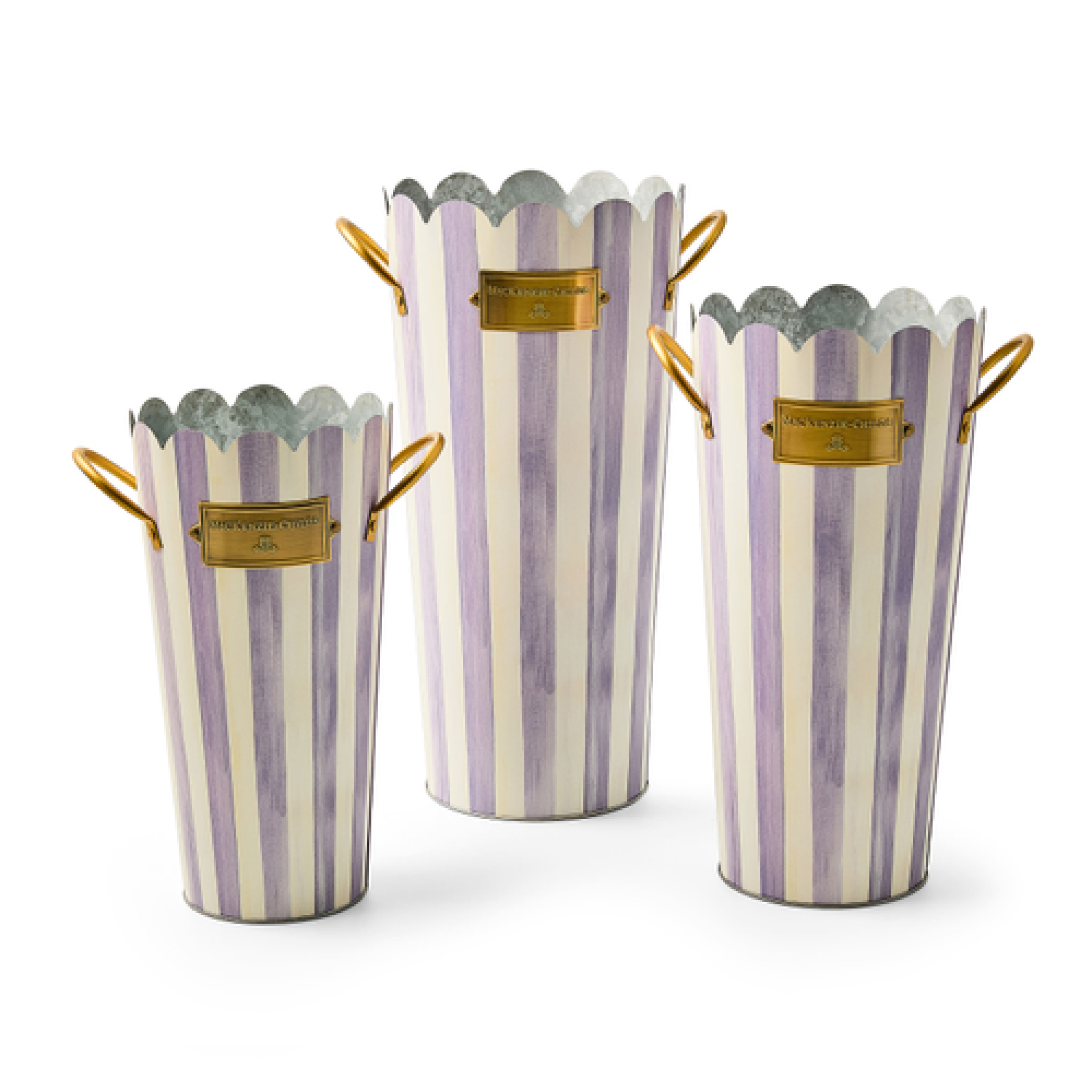violet stripe flower buckets, set of 3 29 violet stripe flower buckets, set of 3 29