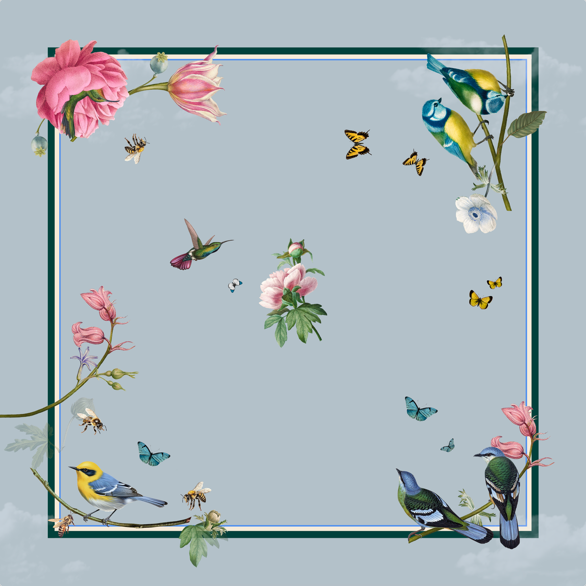 NAPKIN BLUE POLLEN MELODY 16 NAPKIN BLUE POLLEN MELODY 16