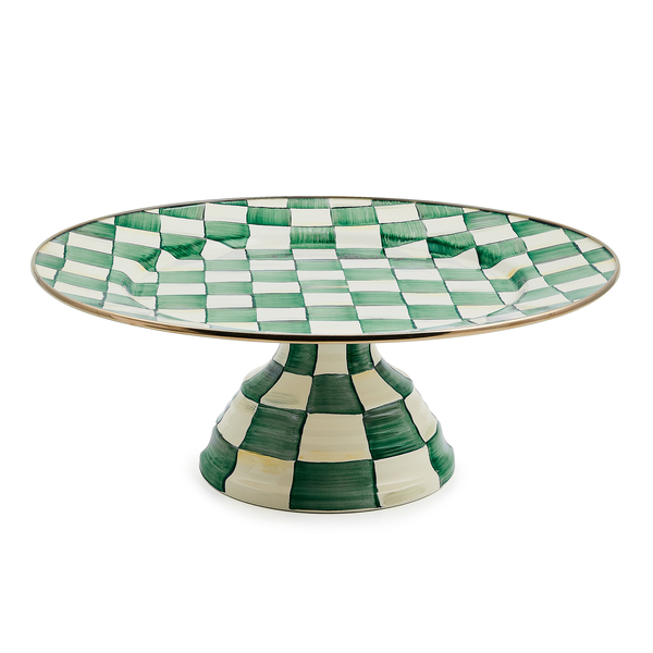 emerald check large pedestal platter 56 emerald check large pedestal platter 56