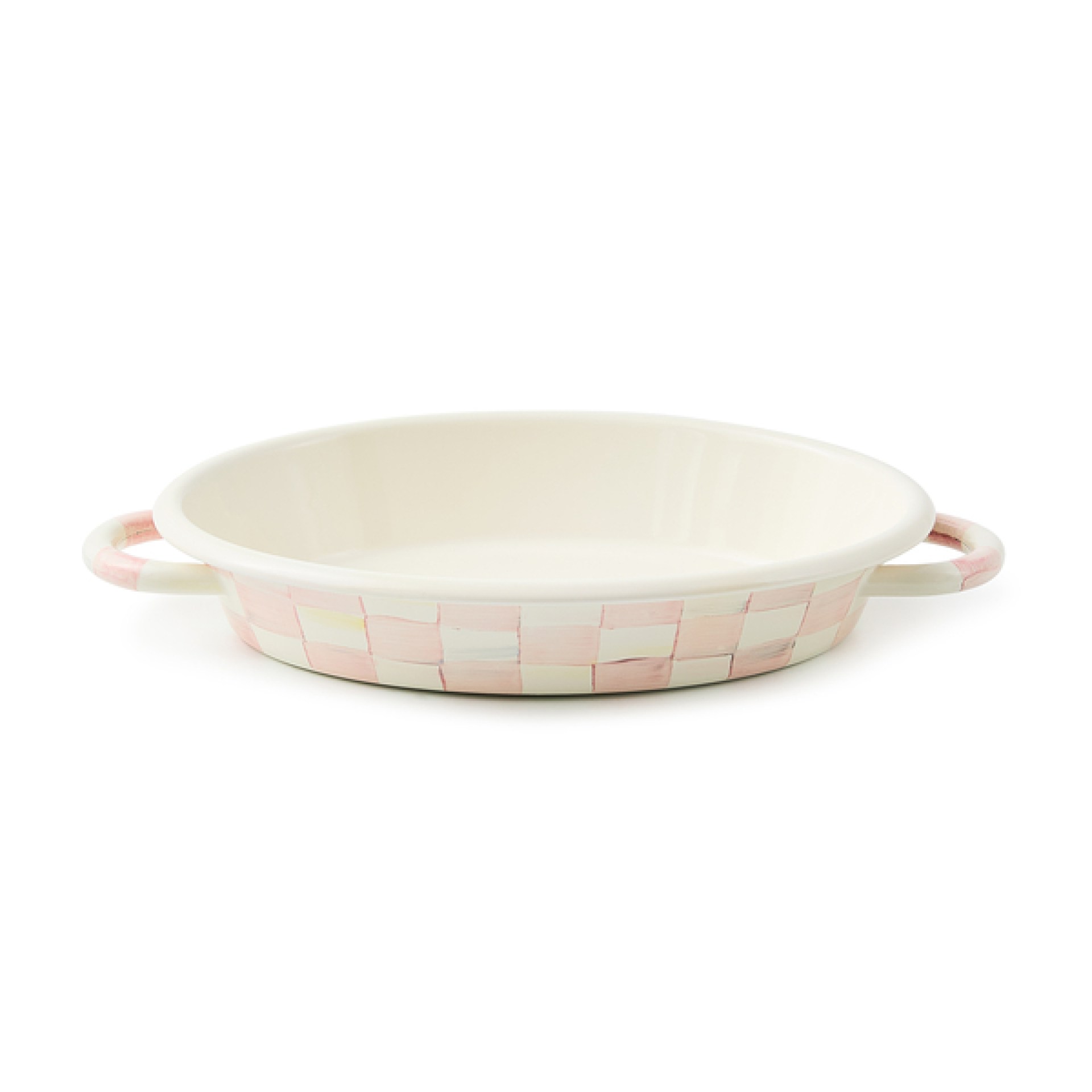 rosy check medium oval gratin dish 158 rosy check medium oval gratin dish 158