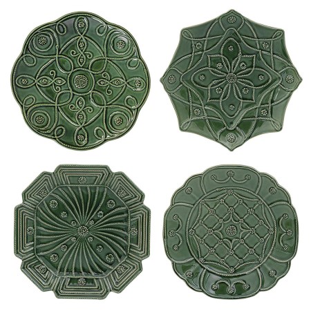 Jardins Du Monde Dessert/Salad Plate Assorted Set/4 - Basil 28 Jardins Du Monde Dessert/Salad Plate Assorted Set/4 - Basil 28