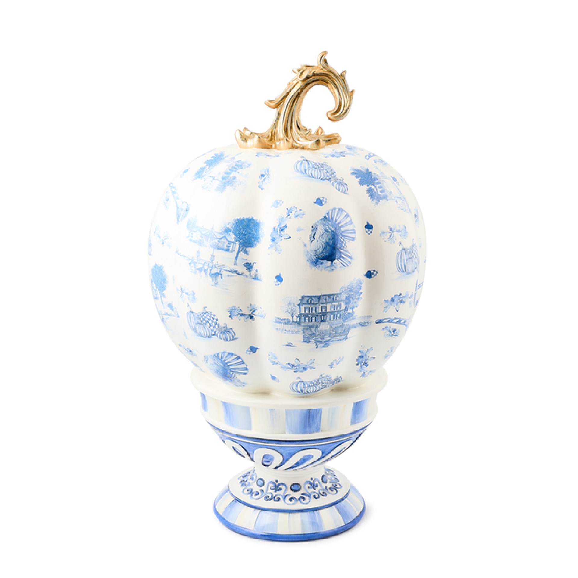 royal autumn toile tall pedestal pumpkin 101 royal autumn toile tall pedestal pumpkin 101