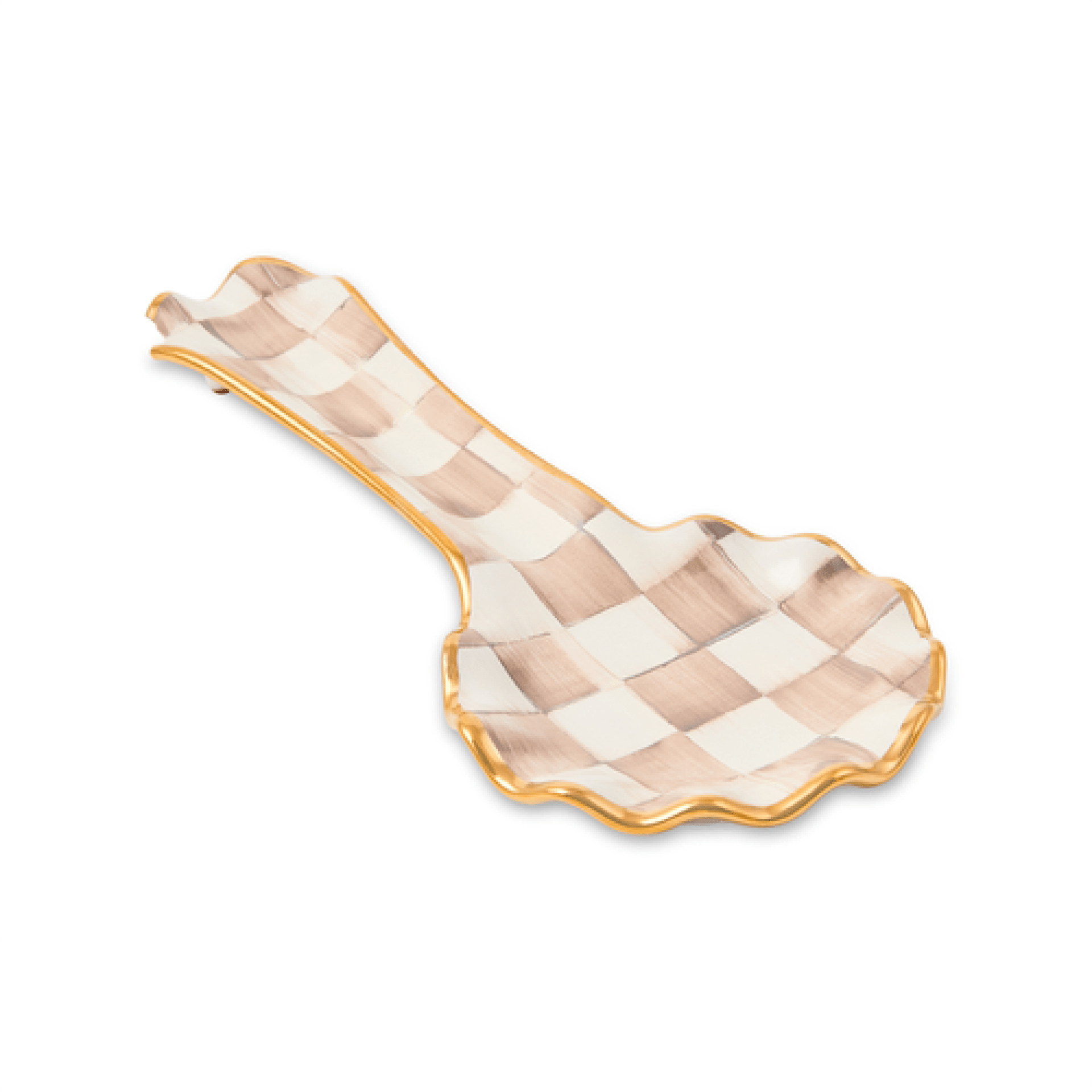 mocha check ceramic spoon rest 16 mocha check ceramic spoon rest 16