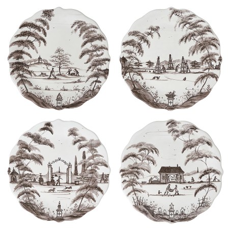 Country Estate Party Plate Assorted Set/4 - Flint Grey 27 Country Estate Party Plate Assorted Set/4 - Flint Grey 27