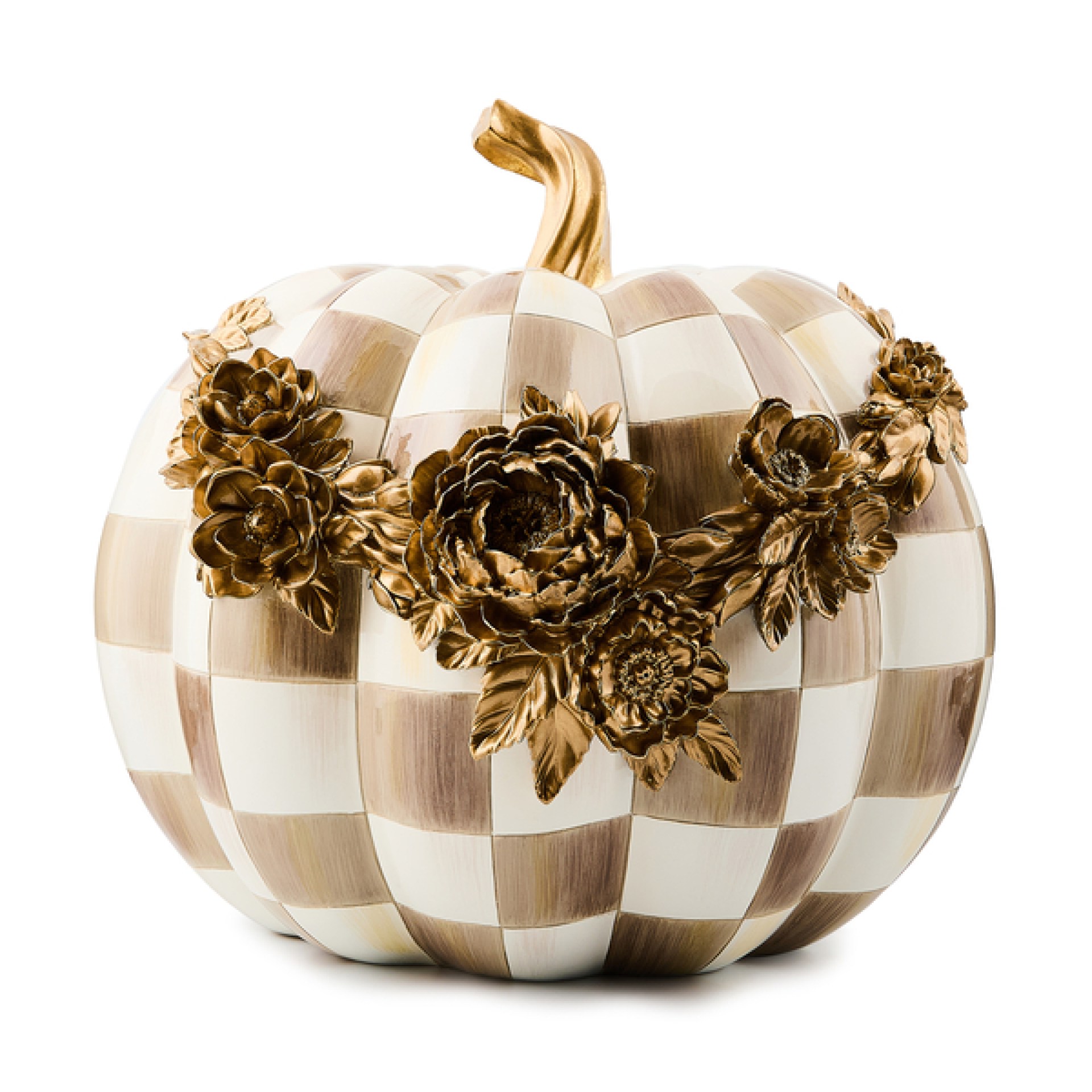 mocha check floral garland pumpkin 120 mocha check floral garland pumpkin 120