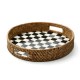 courtly check enamel & rattan round serving tray 238 courtly check enamel & rattan round serving tray 238
