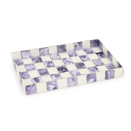 violet check capiz vanity tray 19 violet check capiz vanity tray 19