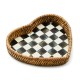 courtly check enamel & rattan heart tray 270 courtly check enamel & rattan heart tray 270