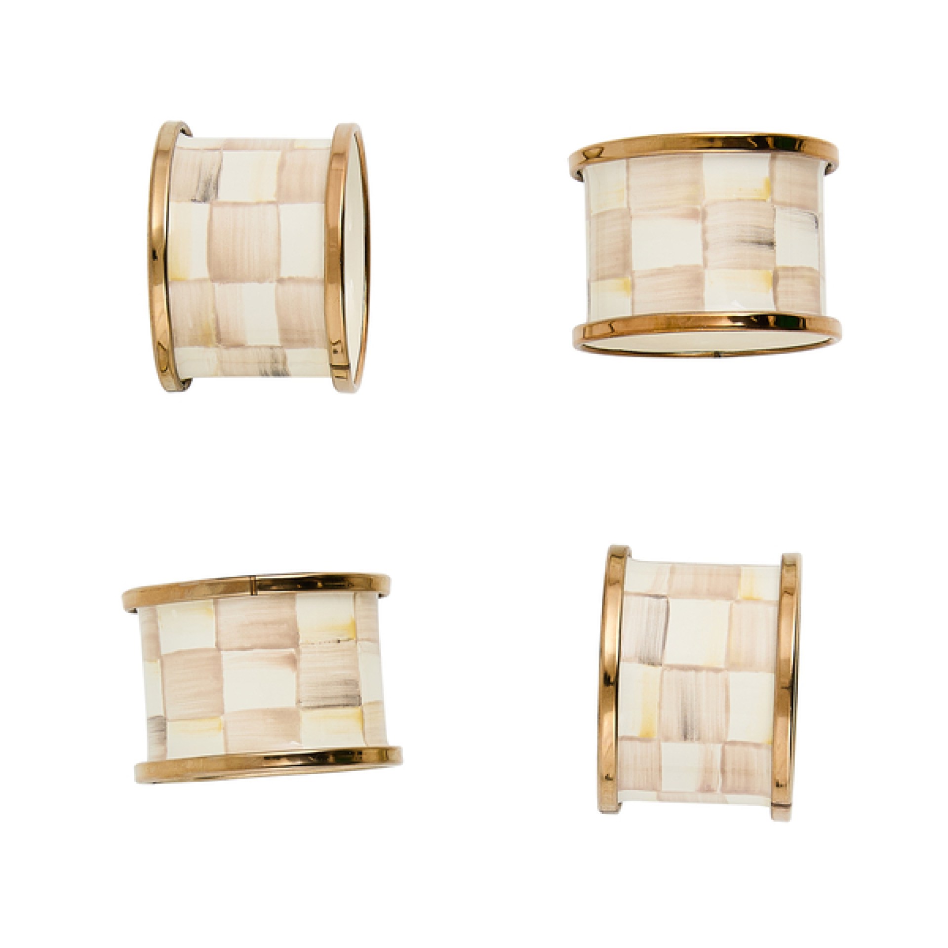 mocha check napkin rings, set of 4 125 mocha check napkin rings, set of 4 125