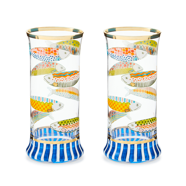 go fish highball glass, set of 2 137 go fish highball glass, set of 2 137