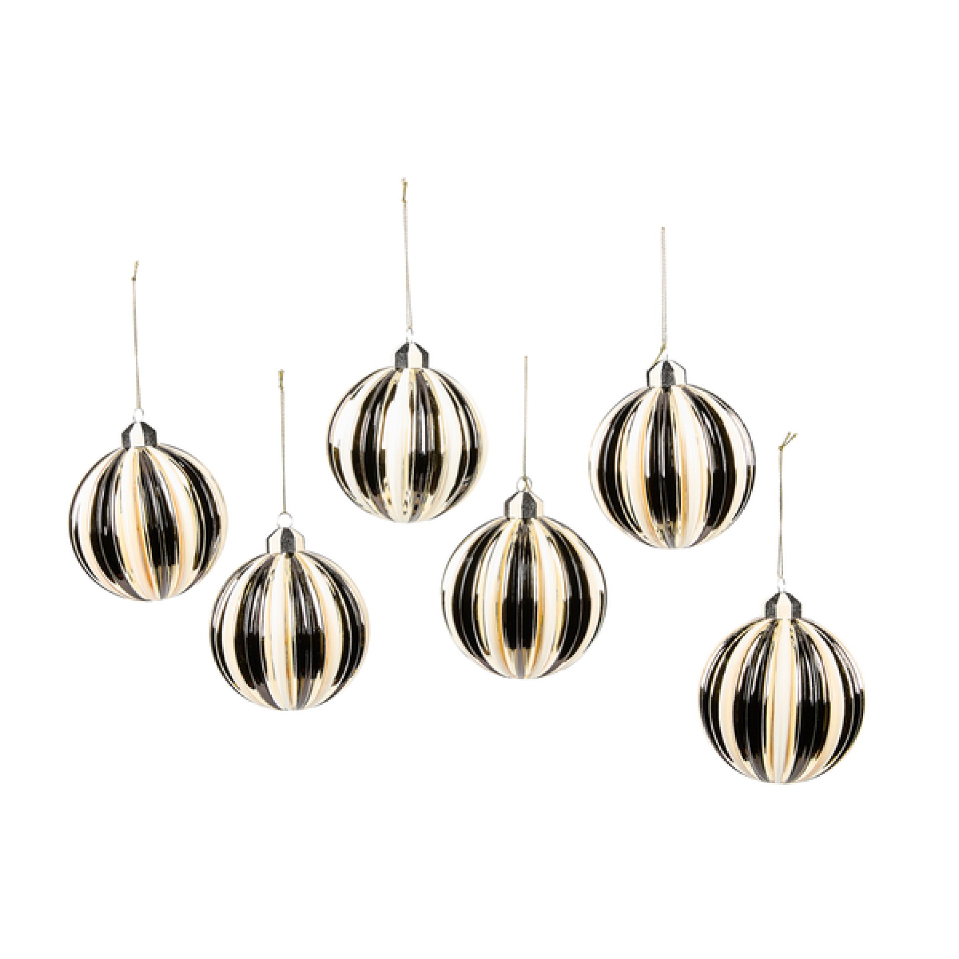 courtly noel stripe glass ball ornaments, set of 6 141 courtly noel stripe glass ball ornaments, set of 6 141