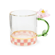 Rosy Check Flower Glass Mug 14 Rosy Check Flower Glass Mug 14