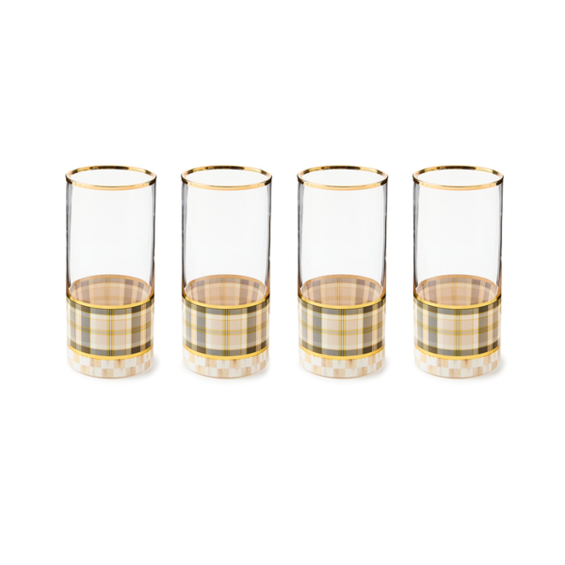 tartan mocha highball glass, set of 4 112 tartan mocha highball glass, set of 4 112