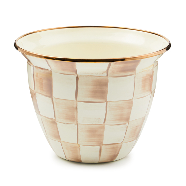 mocha check large flower pot 61 mocha check large flower pot 61