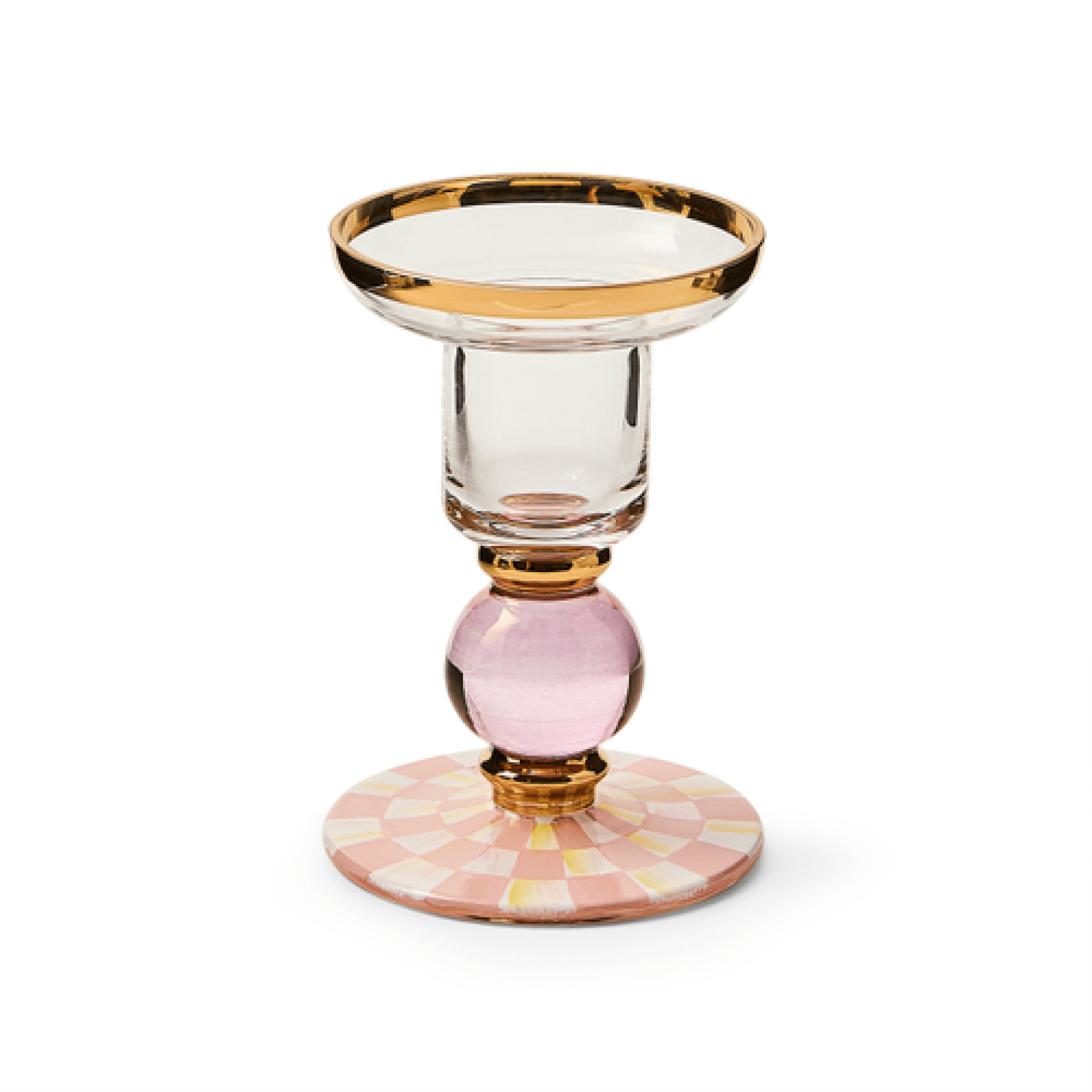 rosy check small glass candlestick 103 rosy check small glass candlestick 103