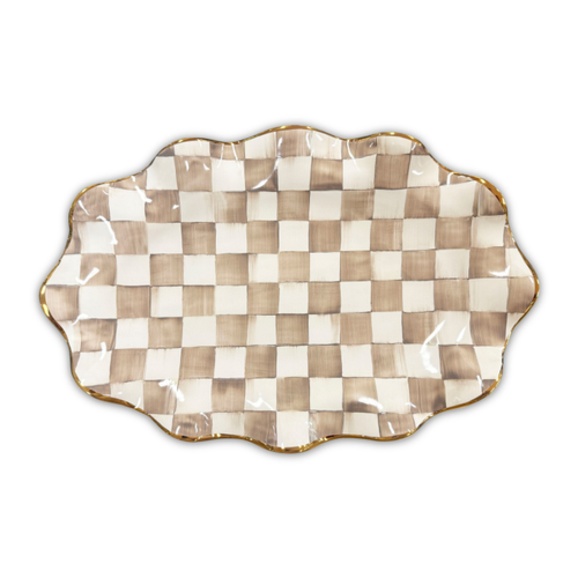 mocha check ceramic serving platter 15 mocha check ceramic serving platter 15