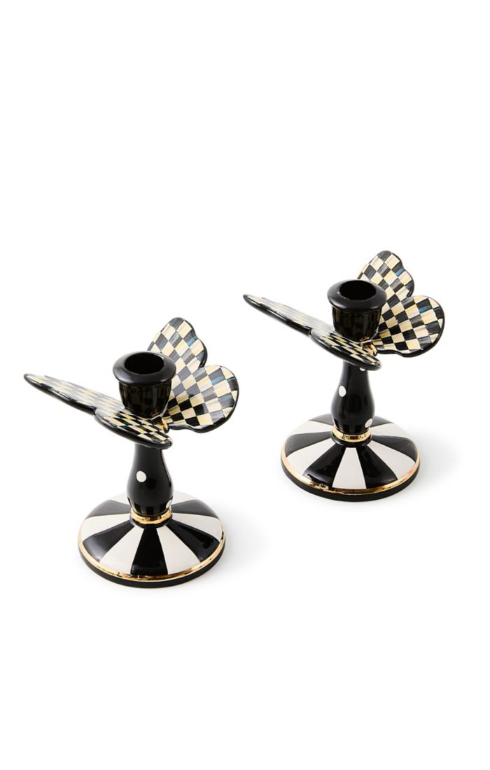 courtly check tall butterfly candlesticks, set of 2 10 courtly check tall butterfly candlesticks, set of 2 10