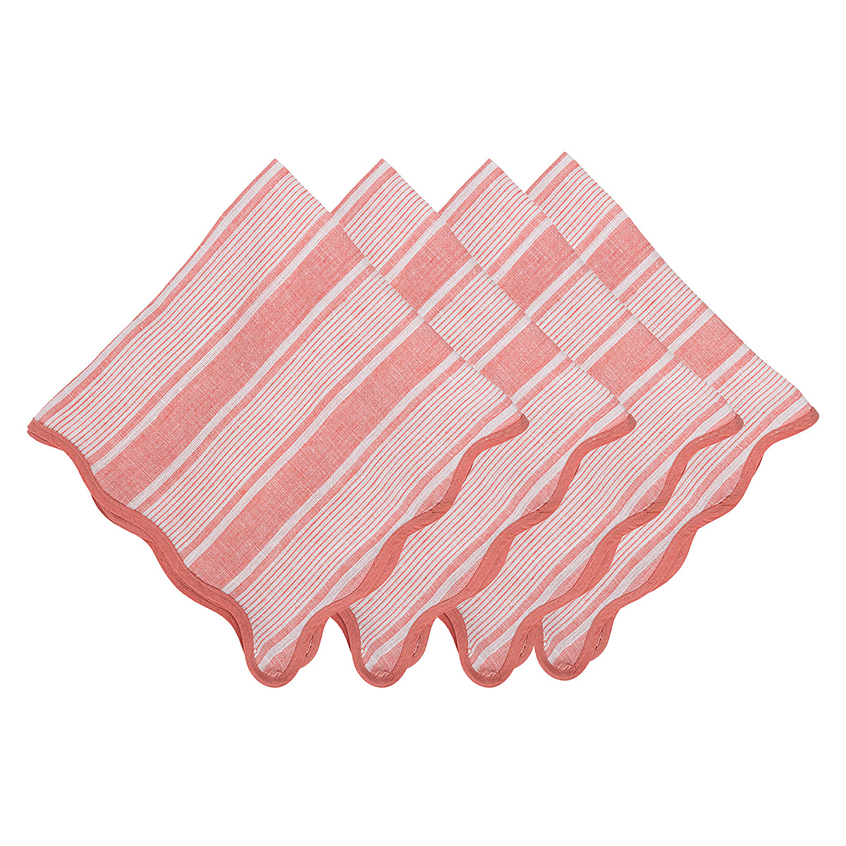 Cabana Stripe Napkin Set/4 - Coral 105 Cabana Stripe Napkin Set/4 - Coral 105