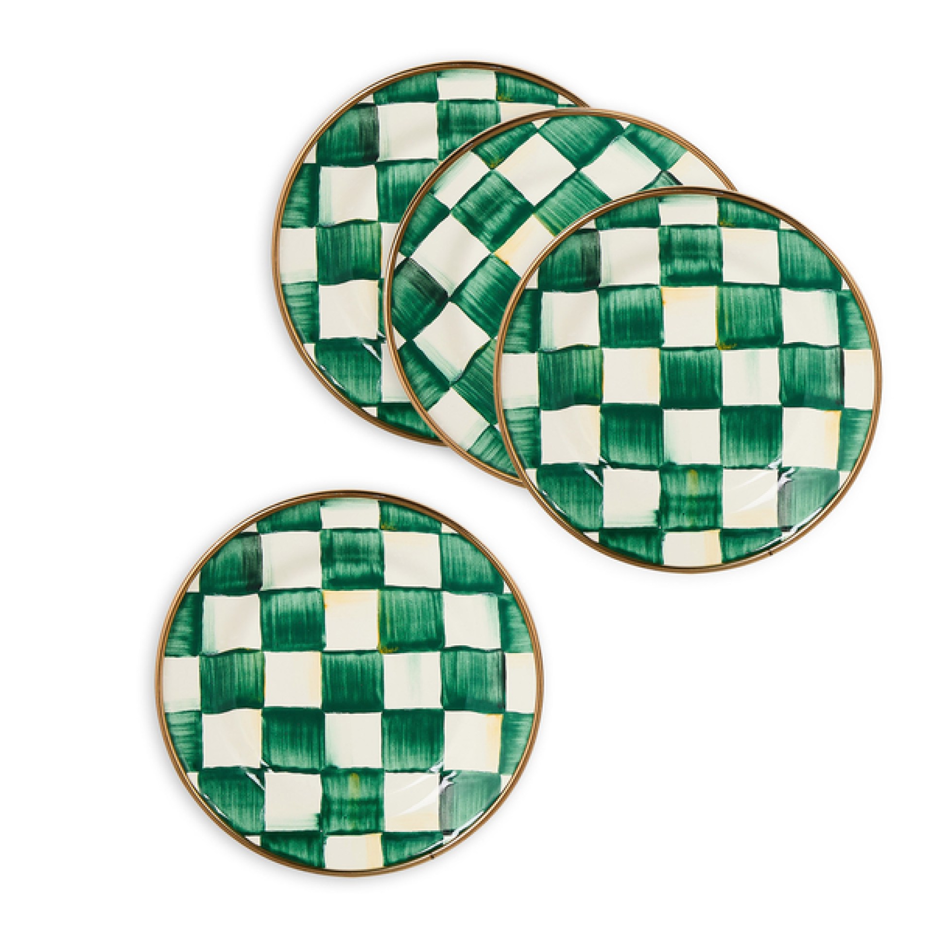 emerald check appetizer plates, set of 4 106 emerald check appetizer plates, set of 4 106