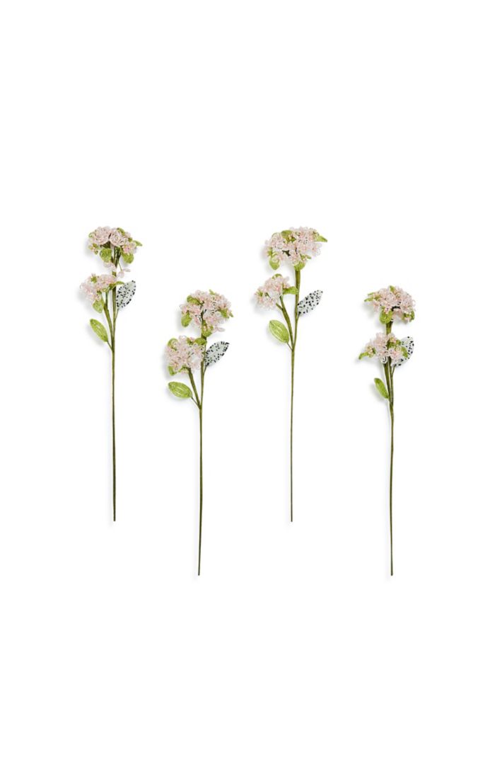 pink hydrangea beaded flower stem, set of 4 69 pink hydrangea beaded flower stem, set of 4 69