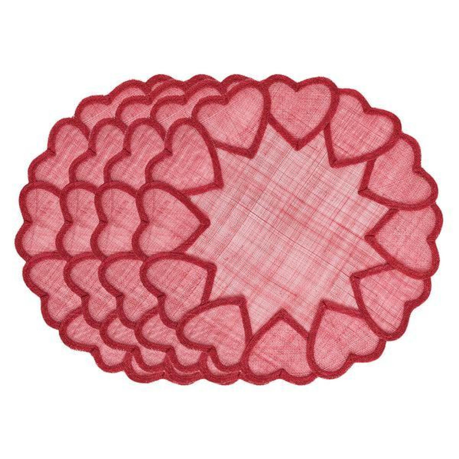 Heart Placemat Set/4 - Pink 36 Heart Placemat Set/4 - Pink 36