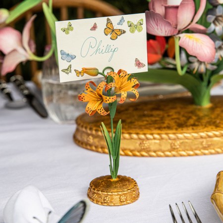 Meadow Walk Tiger Lily Place Card Holder - Orange 67 Meadow Walk Tiger Lily Place Card Holder - Orange 67