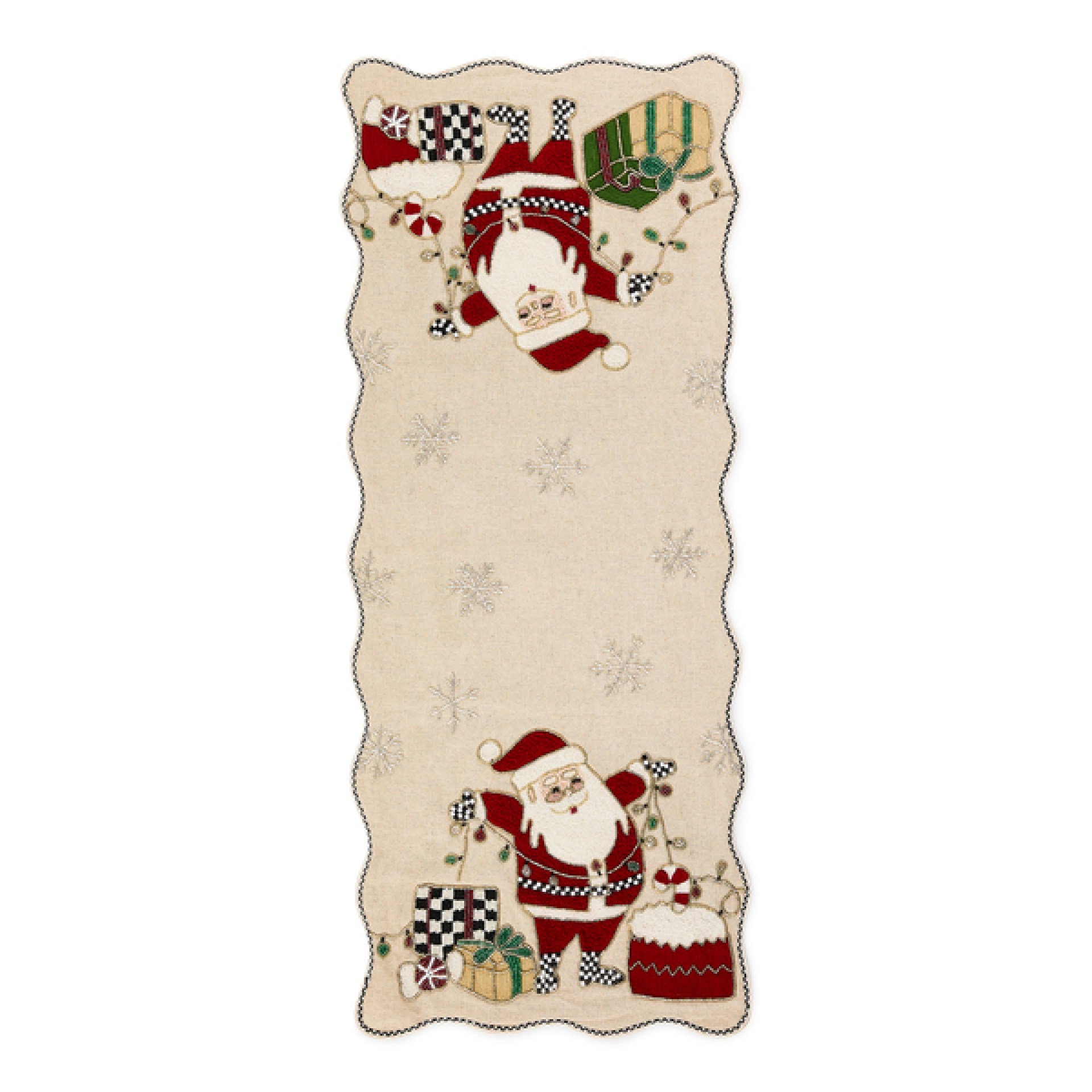 santa with tree lights beaded table runner 10 santa with tree lights beaded table runner 10