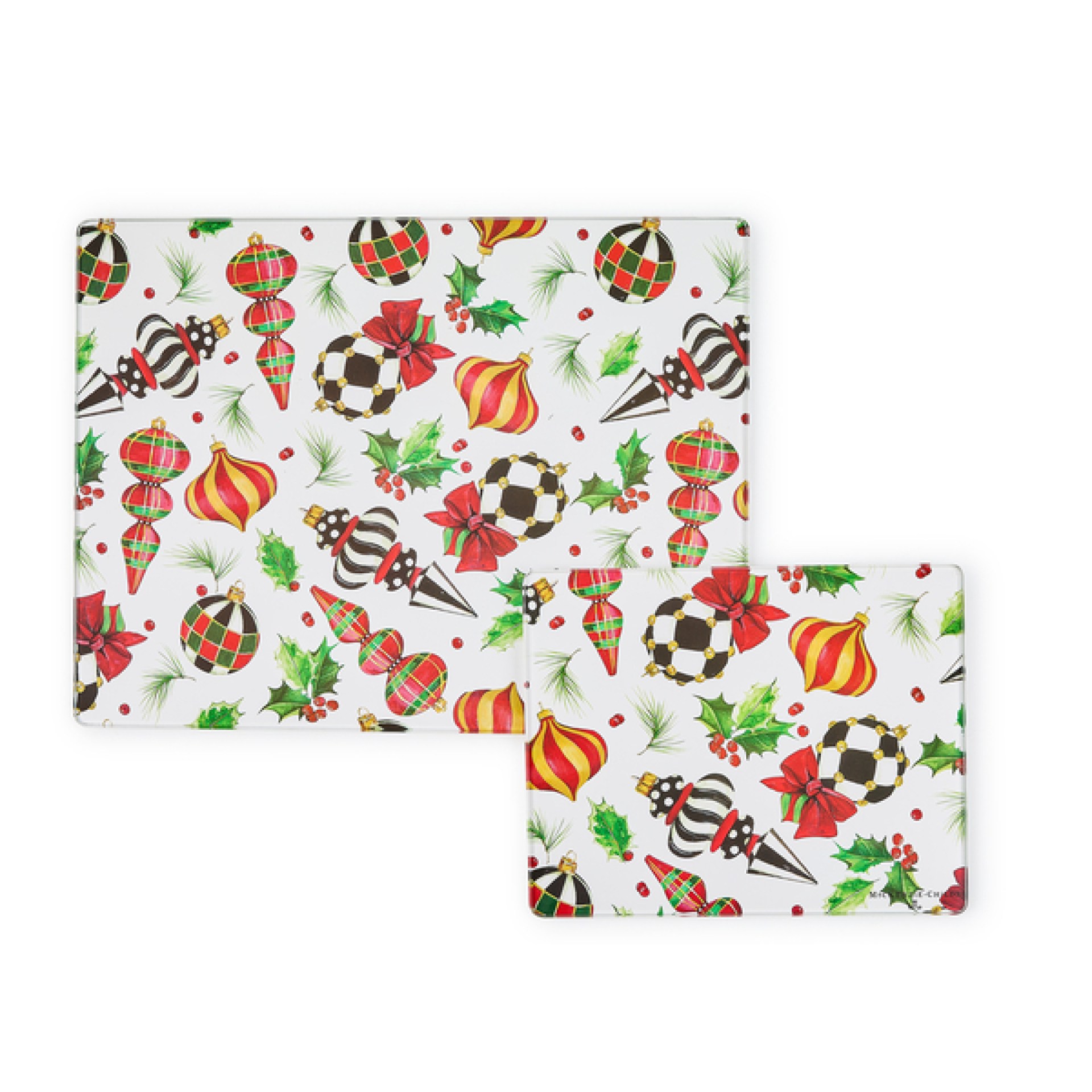 deck the halls glass cutting board, set of 2 6 deck the halls glass cutting board, set of 2 6