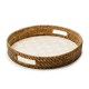 rosy check enamel & rattan round serving tray 247 rosy check enamel & rattan round serving tray 247
