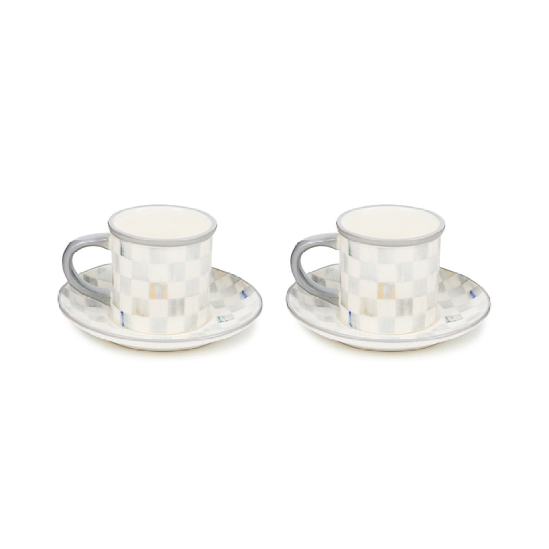 sterling check stoneware espresso cup & saucer, set of 2 41 sterling check stoneware espresso cup & saucer, set of 2 41